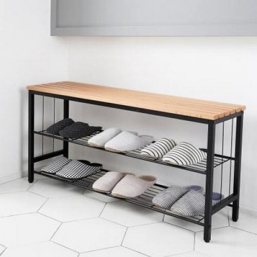 홈앤하우스 너도밤나무 벤치겸 신발정리대 (100cm)_이미지