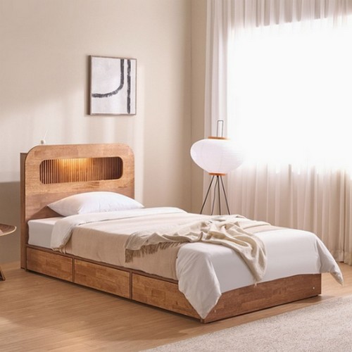 잉글랜더 마젤 템바보드 원목 수납 침대 SS (9존독립)_이미지