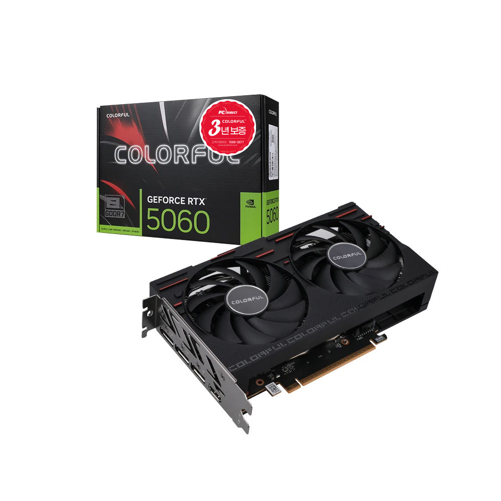 COLORFUL 지포스 <b>RTX</b> <b>5060</b> GAMING DUO D7 <b>8GB</b> 피씨디렉트