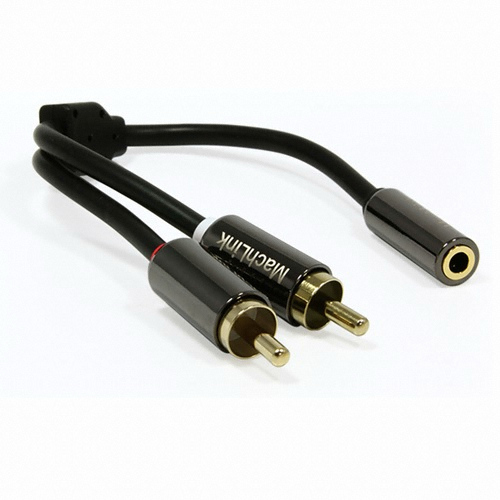 마하링크 3.5mm 스테레오-2RCA Y 케이블 (ML-RYSH015) (0.15m)_이미지