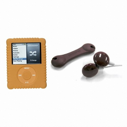 iPod 3세대 nano 비스켓모양 실리콘케이스 + 초콜렛이어폰_이미지