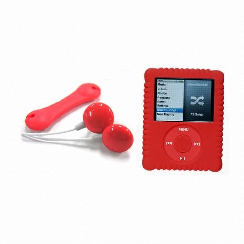 iPod 3세대 nano 비스켓모양 실리콘케이스 + 초콜렛이어폰