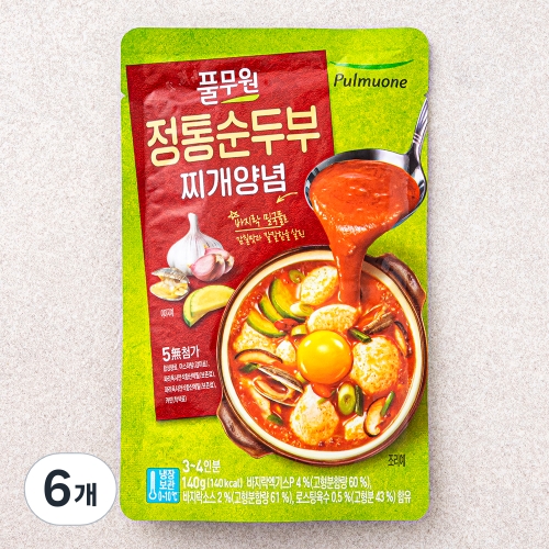 풀무원 정통순두부 찌개양념 140g (6개)