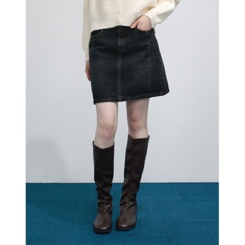 르샵 워싱 미니 데님 스커트-LC48DS020