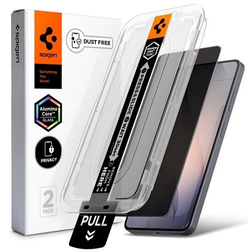 슈피겐 갤럭시S26 플러스 글라스tR 이지핏 프라이버시 강화유리 보호필름 (액정 2매)_이미지