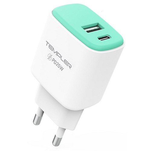 지스타코리아 TEMPLER PD 25W 2포트 충전기 TEM-H22-P25U2 (케이블미포함)_이미지