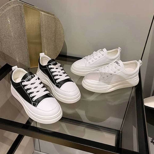 [불명] TRINITY 여자 패션 스니커즈 블랙 화이트 키높이 운동화 SJS W76545D