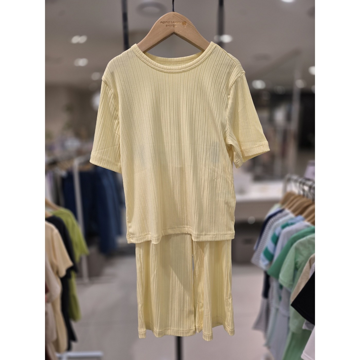 유니프랜드 모이모이깜피 플리츠 YE 반팔7부바지 상하세트 UNSW021004 옐로우 75