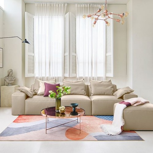 에싸 버틀러 론도 천연가죽 소파 4인용 (스툴포함)_이미지