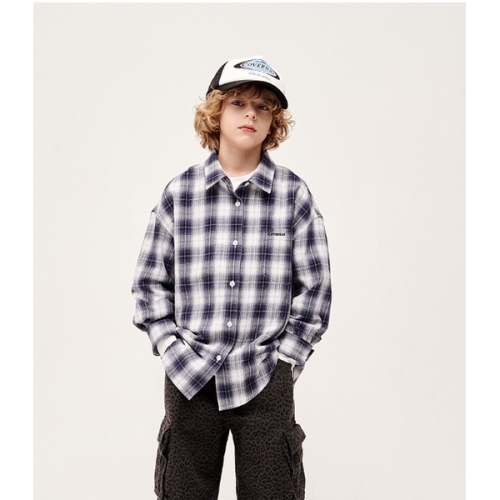 커버낫키즈 워드마크 체크셔츠 핑크 CK2601SH23 사이즈120165_이미지