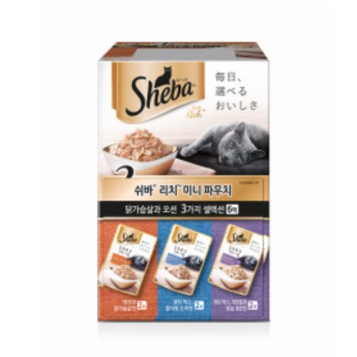 한국마즈 쉬바 리치 미니 파우치 닭가슴살과 오션 3가지 35g (12개)