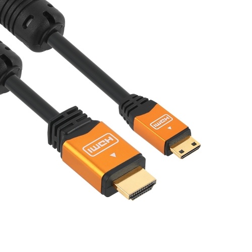 강원전자 NETmate HDMI to Mini HDMI v2.0 골드메탈 케이블 (NMC-HMH10Z, 1m)_이미지
