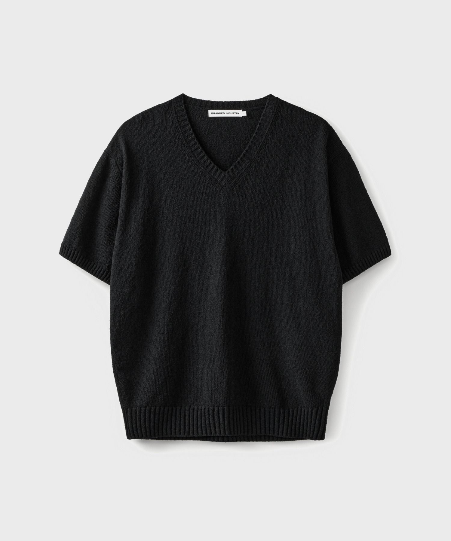  브랜디드 BR26KN39BK 남성 니트 울 TERRY BOUCLE V-NECK HALF KNIT BLACK 6408629