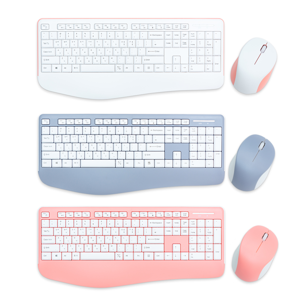 정현씨앤씨 디콤 DOMK-202B 무선 키보드 마우스 세트 (그레이)_이미지