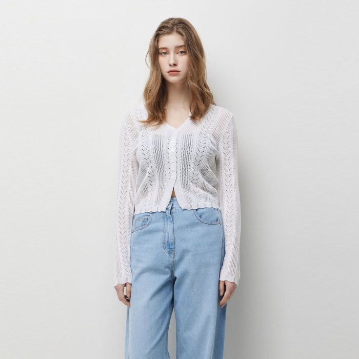  SISLEY Online Exclusive 레이스 스칼럽 니트_SAKCE8631IV