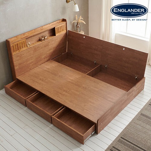 잉글랜더 미뉴엣 수납 LED침대 Q (E호텔양모7존독립)_이미지