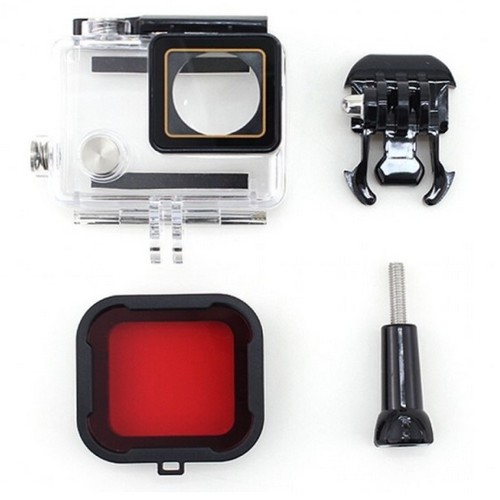  A114 고프로 히어로4,3+,3용 방수 케이스 + 레드필터 (정품)