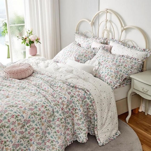 로라애슐리 라임티 플라워 60수 워싱 차렵이불 (퀸 Q)_이미지