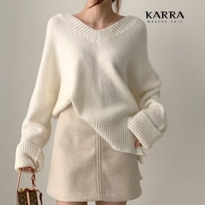  KARRA 웜마일드립브이넥니트_A4F0019