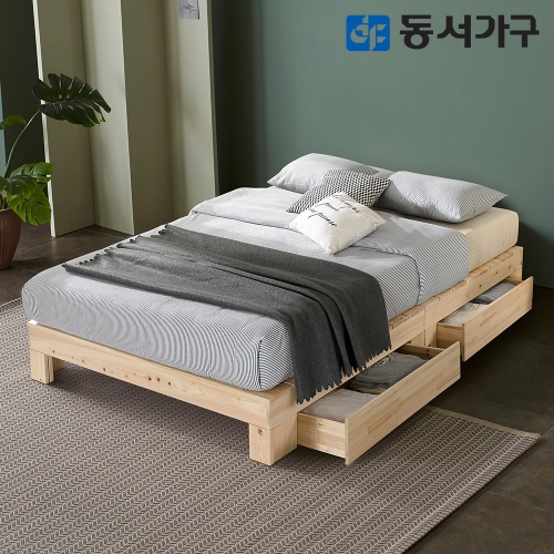 동서가구 힐링 히노끼 편백나무 평상형 침대 Q (9존독립스프링)_이미지