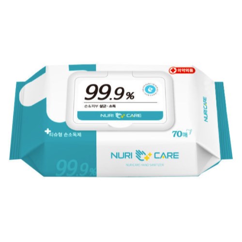 누리케어 99.9% 손 앤 피부 살균 소독 티슈 캡형 70매이미지입니다. 누르면 해당 게시물로 새창이동합니다.