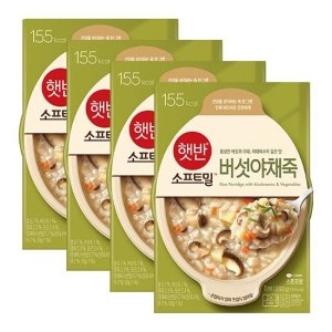 CJ제일제당 햇반 소프트밀 버섯야채죽 280g (4개)_이미지