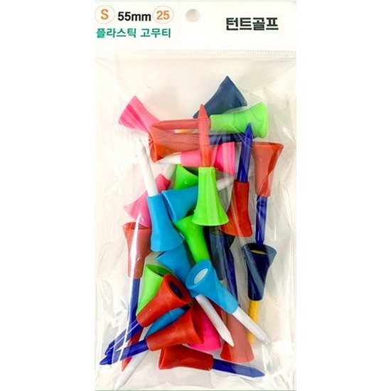 턴트골프 플라스틱 고무티 숏티 55mm (25개)_이미지