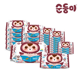  순둥이 가을에디션 물티슈 캡형 100매 + 물티슈 캡형 20매 [캡10팩,리필20팩]