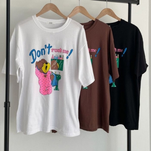 나야홍 빅사이즈반팔티 U553L507 돈트곰돌이레터링티셔츠 LI