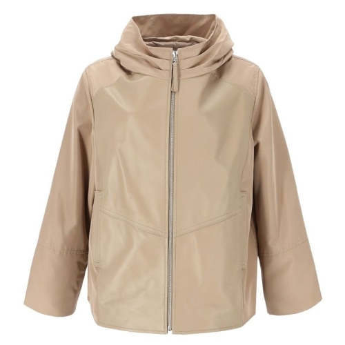 바바패션 더아이잗컬렉션 후드 레더 재킷 CR9E3LT921