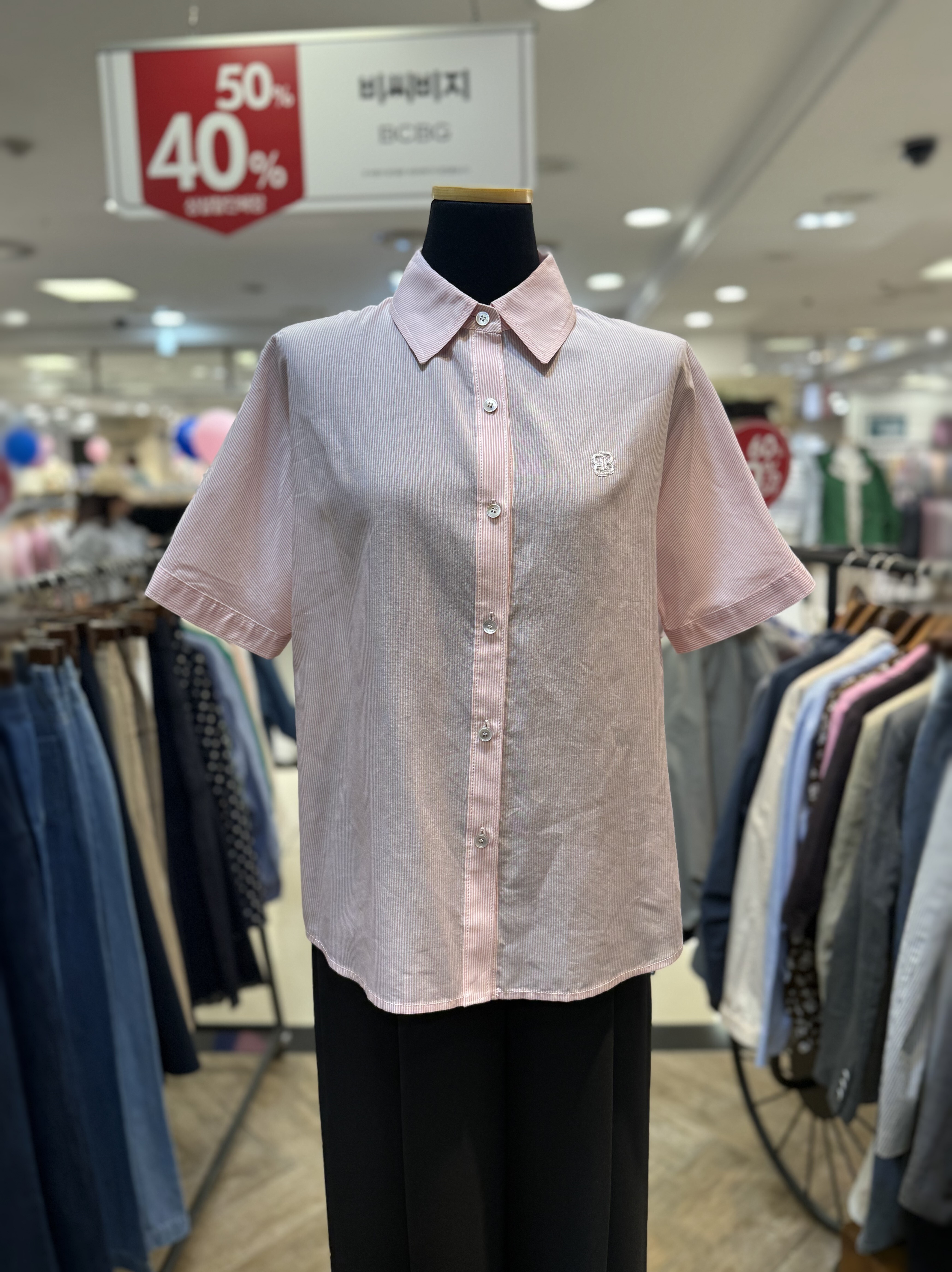 BCBG 노원점 시어 스트라이프 셔츠 B6B4B426