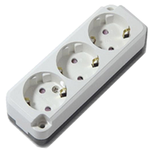 일신전기 3구 노출형 접지 콘센트 220V