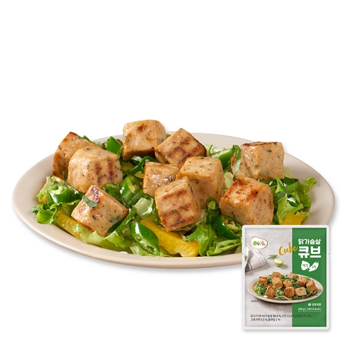 햇살푸드시스템 햇살닭 닭가슴살 큐브 깻잎고추 100g (30개)