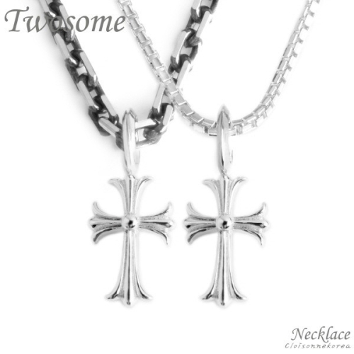 제이에스티나 커플 은목걸이 십자가 팬던트 twosome 3845N