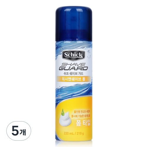 쉬크 쉐이브가드 워시앤쉐이브폼 210g (5개)