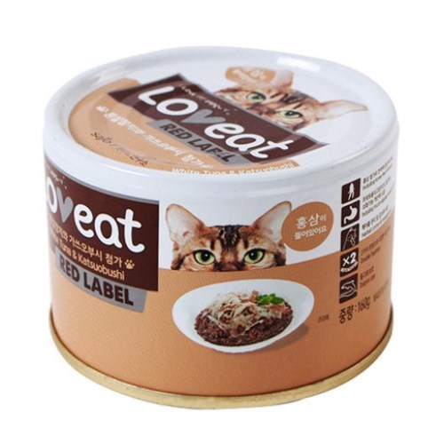 사조 러브잇 레드라벨 흰살참치와 가쓰오부시 캔 160g (48개)_이미지