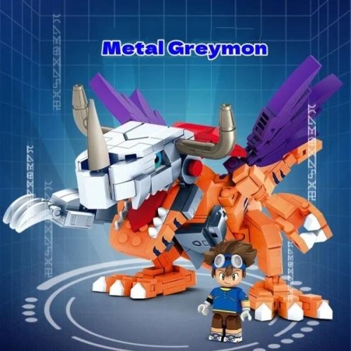 커스텀피규어 2024브릭 SEMBO 디지몬 빌딩 블록 어른이 놀이감 가루몬 금속 그레이몬 모델 생일 선물 03 609319