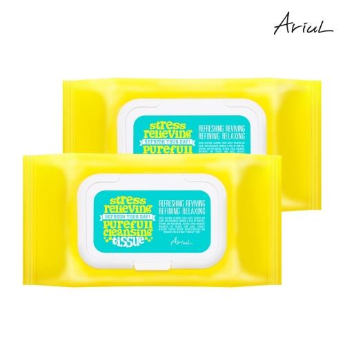 뷰티팩토리 아리얼 스트레스 릴리빙 클렌징 티슈 80매 (2팩)