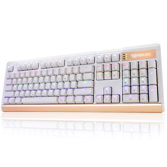 RIZUM G-FACTOR Z10 MECHANICAL 레인보우 게이밍키보드 (화이트, 적축)_이미지