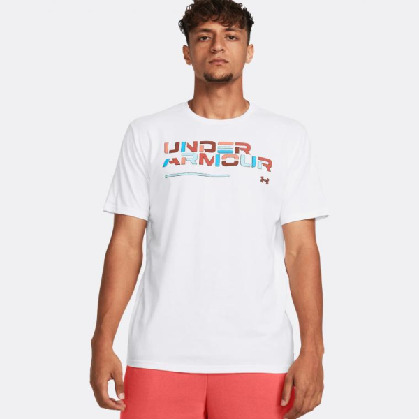  언더아머 UA 컬러블록 워드마크 반팔 1382829-100