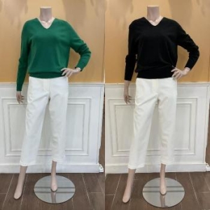 BCBG M 자수 홀가니트 V넥 니트 B4C8K419 S30164668_이미지