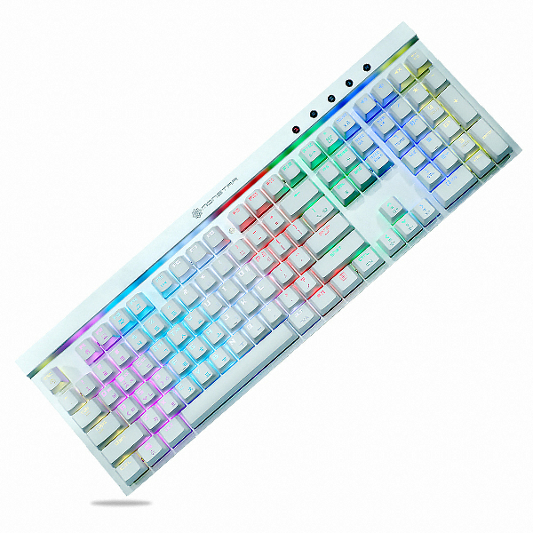몬스타 데빌스킬 MK108RGB 화이트 게이밍 기계식 키보드 (화이트, 적축)_이미지