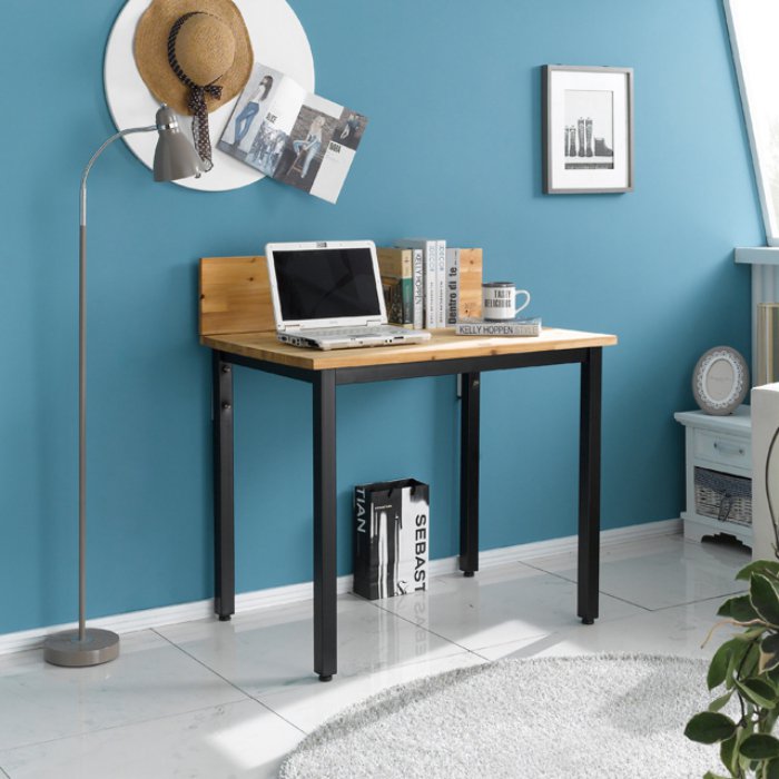 아름이와다움이 클레식 소나무원목 스틸책상 (600x620)