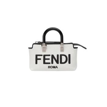 펜디 바이 더 웨이 캔버스 미니 보스턴백 화이트 8BS067ANVGF1LAF