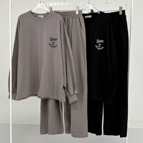 아이우먼 빅사이즈투피스 V555L601 업원심플레터링밴딩세_이미지