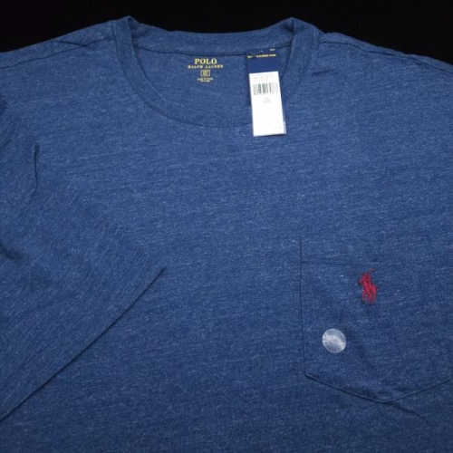 폴로랄프로렌 14577799 폴로 노트 -2XB 빅 XXL 블루 반소매 포켓 -레드 포니_이미지