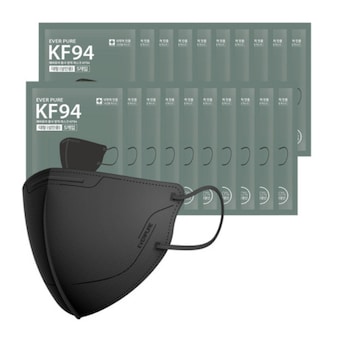 리벤스 에버퓨어 <b>KF94</b> 새부리형 마스크 100매 블랙 <b>대형</b>