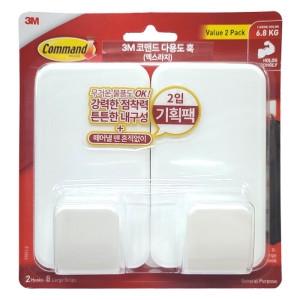 3M 코맨드 다용도 훅 엑스라지 6.8kg 2입 8074
