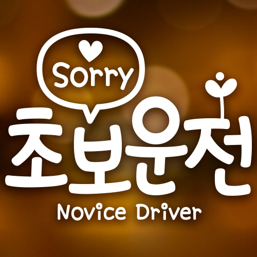 제제데코 문구 쏘리 초보운전 자동차스티커 반사 (4개)_이미지