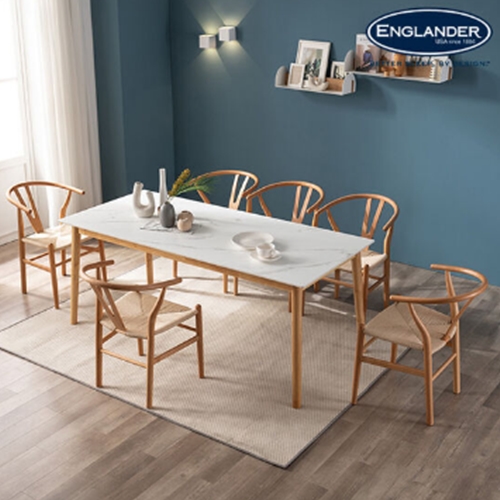 잉글랜더 모데라토 원목 통세라믹 식탁 1800 (의자6개)_이미지